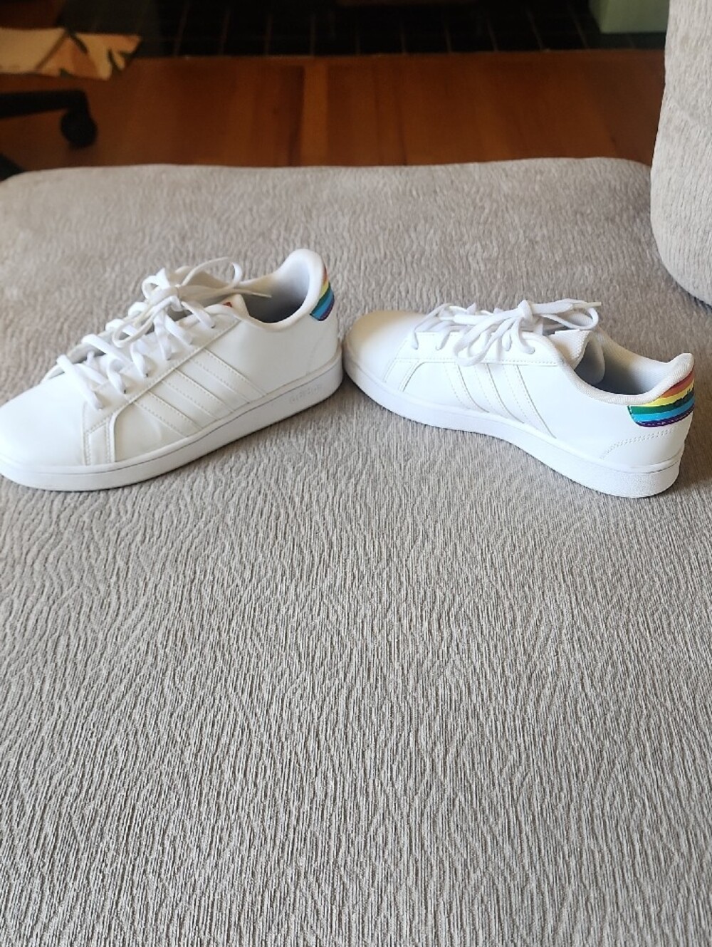 Adidas Grand Court Rainbow Pride White Low-Top Sneakers - Picture 4 of 9